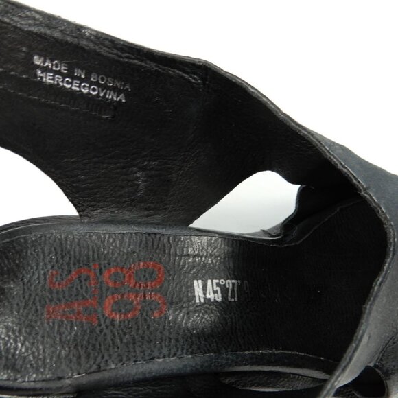 A.S.98 Lucca Heeled Sandals Size 37 7 Black Leather EUC $319 - Picture 10 of 12